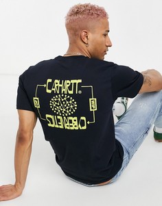 Темно-синяя футболка с принтом Carhartt WIP-Зеленый цвет