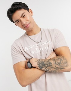 Розовая футболка с логотипом на груди Abercrombie & Fitch-Розовый цвет