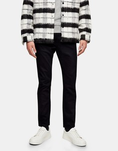 Черные эластичные узкие джинсы Topman-Черный цвет