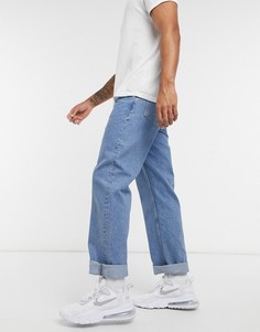 Свободные джинсы синего выбеленного цвета Topman-Голубой