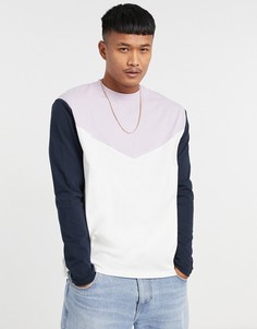 Лонгслив свободного кроя с шевронным узором в стиле колор-блок ASOS DESIGN-Фиолетовый цвет