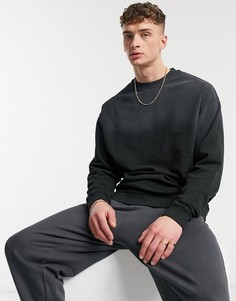Oversized-свитшот черного выбеленного цвета с эффектом омбре ASOS DESIGN-Черный цвет