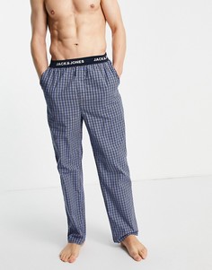 Темно-синие домашние брюки в клетку Jack & Jones-Темно-синий