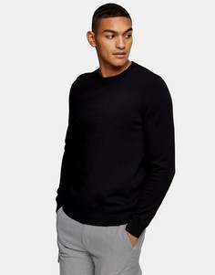 Черный вязаный джемпер Topman Essential-Черный цвет