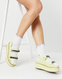 Сандалии лаймового цвета на массивной плоской платформе с цепочками ASOS DESIGN Tiger-Зеленый цвет