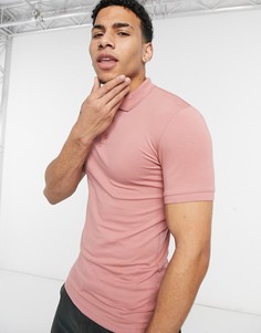 Розовая обтягивающая футболка-поло из органического хлопка ASOS DESIGN-Розовый цвет
