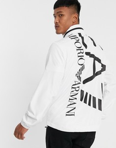 Белая куртка с крупным логотипом Armani EA7-Белый