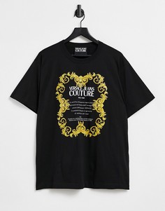 Черная футболка с принтом Versace Jeans-Черный цвет