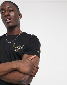 Черная футболка с металлизированной символикой команды Chicago Bulls New Era NBA-Черный цвет