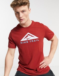 Бордовая футболка Nike Running Trail-Красный