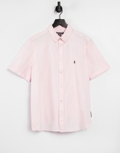 Розовая оксфордская рубашка с короткими рукавами French Connection-Розовый цвет