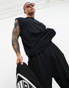 Черная oversized-майка из органического хлопка ASOS DESIGN-Черный цвет