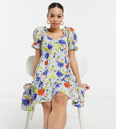Платье мини с крупным цветочным принтом Influence Tall-Многоцветный