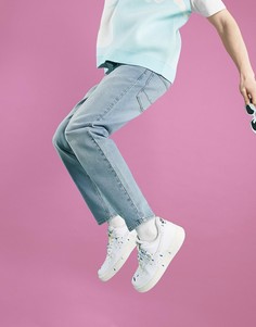 Голубые зауженные джинсы ASOS DESIGN-Голубой