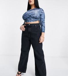 Черные свободные джинсы с завышенной талией ASOS DESIGN Curve-Черный