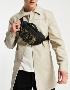 Черная сумка-кошелек на пояс с логотипом Versace Jeans Couture-Черный цвет