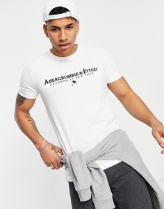 Белая футболка с логотипом на груди Abercrombie & Fitch-Белый