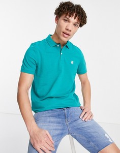 Футболка-поло с вышивкой Selected Homme-Зеленый цвет