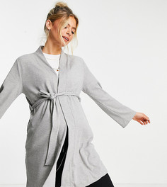 Серое меланжевое платье мини из вафельного трикотажа ASOS DESIGN Maternity-Серый