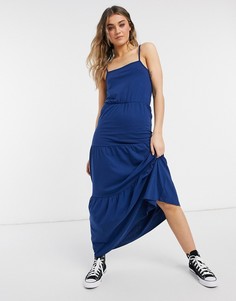 Многоярусное платье макси синего цвета JDY Fenna-Голубой