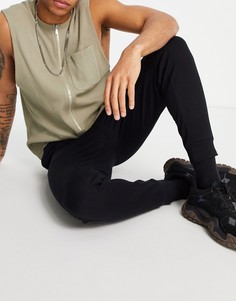 Черные суженные книзу джоггеры ASOS DESIGN-Черный цвет