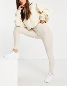 Светло-бежевые леггинсы в рубчик ASOS DESIGN-Нейтральный