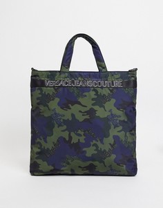 Многоцветная сумка-тоут с камуфляжной расцветкой и логотипом Versace Jeans Couture-Многоцветный