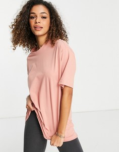 Розовая футболка в стиле oversized из органического хлопка Monki Cissi-Розовый цвет