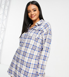 Платье-рубашка в голубую клетку Missguided-Голубой