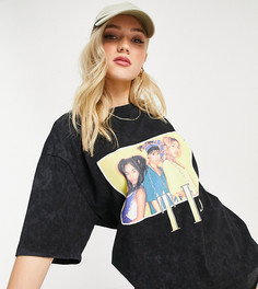 Oversized-футболка в стиле унисекс с принтом "TLC" Reclaimed Vintage Inspired-Черный