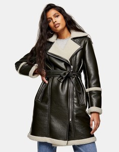 Черная байкерская куртка Topshop-Черный цвет