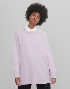 Джемпер в стиле oversized сиреневого цвета Bershka-Сиреневый