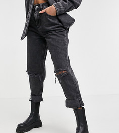 Черные джинсы в винтажном стиле с завышенной талией ASOS DESIGN Petite-Черный цвет