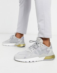 Серебристо-золотистые кроссовки adidas Originals Nite-Серебристый