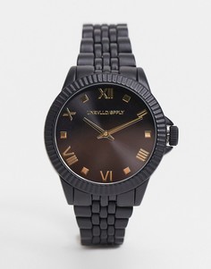 Черные металлические часы с золотой отделкой ASOS DESIGN-Черный цвет