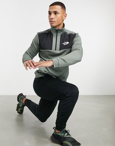 Зеленый флисовый топ с молнией 1/4 The North Face Mountain Athletic-Серый