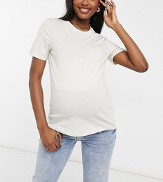 Белая хлопковая футболка Pieces Maternity-Белый