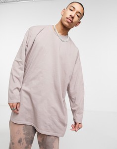 Фиолетовая выбеленная суперудлиненная футболка в стиле extreme oversized ASOS DESIGN-Фиолетовый цвет