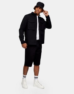 Черные длинные шорты Topman-Черный цвет