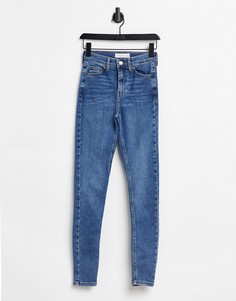 Синие выбеленные джинсы Topshop Jamie-Голубой