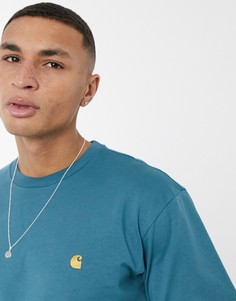 Бирюзовая футболка Carhartt WIP Chase-Зеленый цвет