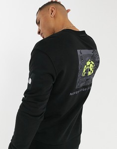 Черный свитшот с принтом The North Face-Черный цвет