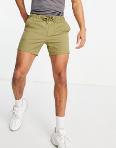 Зеленые зауженные шорты чиносы ASOS DESIGN-Зеленый цвет