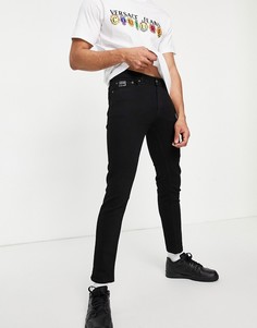 Черные джинсы с логотипом на кармане Versace Jeans Couture-Черный цвет