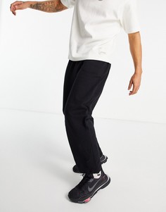 Черные oversized-джоггеры из органического хлопка с фиксаторами на штанинах ASOS DESIGN-Черный цвет