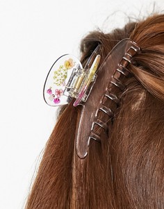 Заколка-краб с цветочным дизайном ASOS DESIGN-Многоцветный