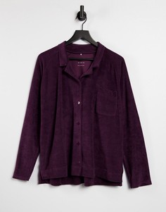 Oversized-рубашка из махровой ткани на пуговицах ASOS 4505-Фиолетовый цвет