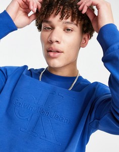 Свитшот с круглым вырезом Calvin Klein Jeans Haws-Голубой