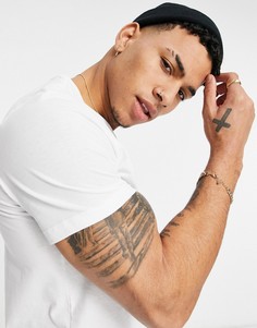 Белая однотонная футболка Jack & Jones-Белый