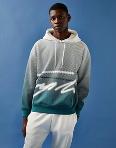 Худи зеленого цвета с растровым изображением и подписью Topman-Зеленый цвет